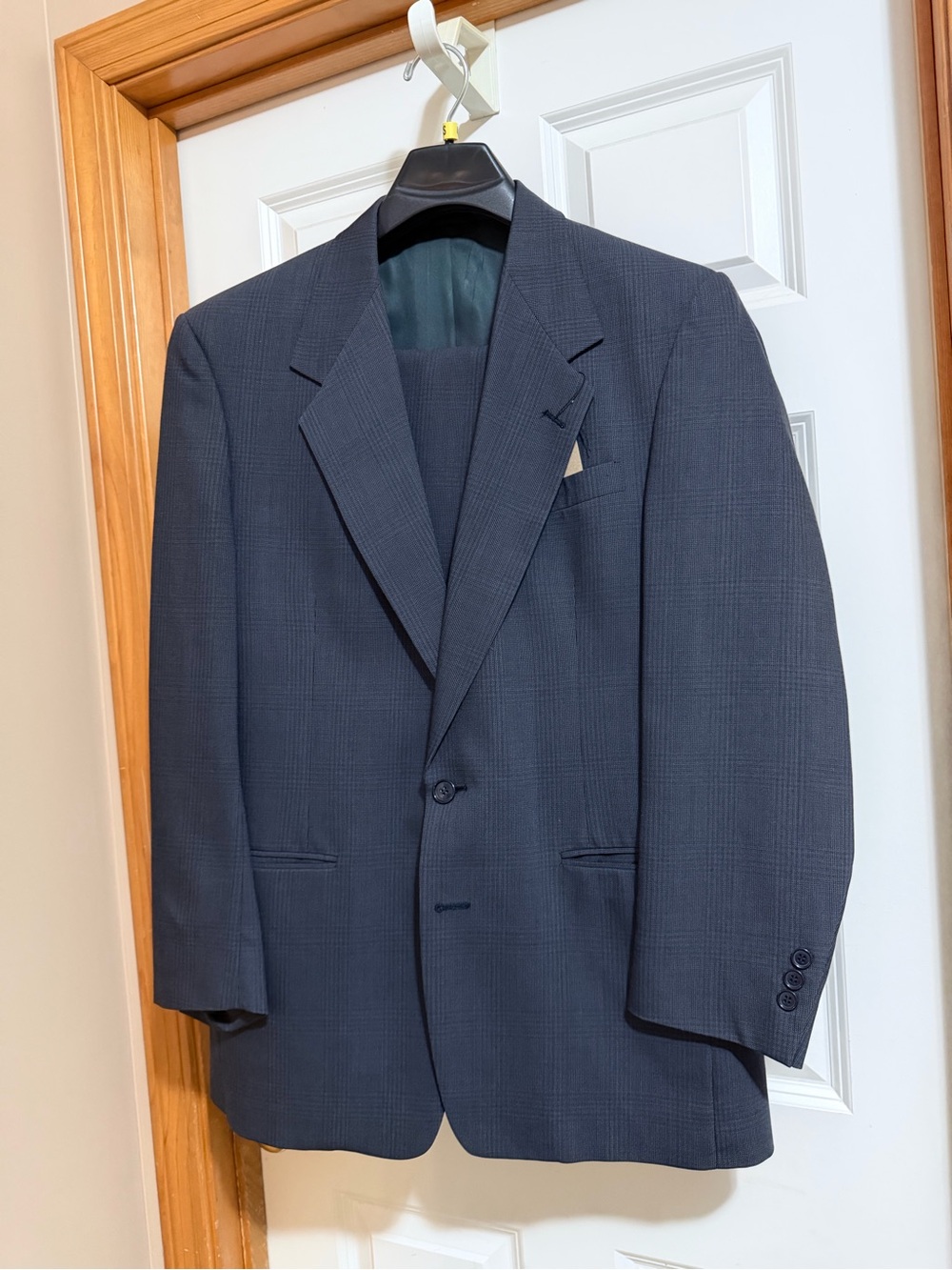 Tailored Men's Navy Check Two-Button Suit